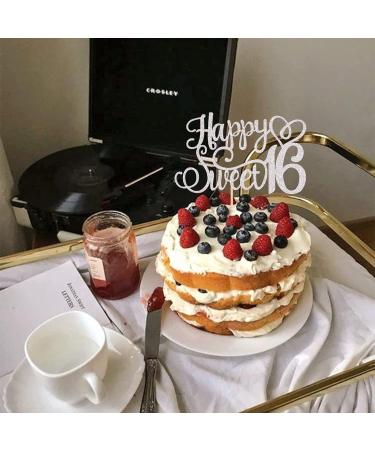 Xsstarmi 1 Pack Happy Sweet 16 Cake Topper Glitter Sixteen Birthday Cake Pick 16 Years Old Cake Decorations for Sweet Birthday 16th Birthday Anniversary Party Supplies Silver - Buy Online on GoSupps.com