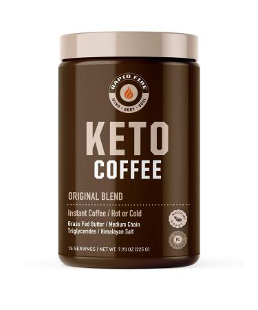 Rapidfire Ketogenic Fair Trade Instant Keto Coffee Mix Supports Energy Metabolism Weight Loss Ketogenic Diet Canister 15 servings, Original, 7.93 Ounce Original Blend