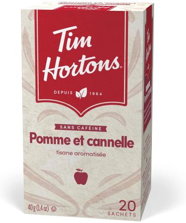 Tim Hortons Candy Cane Hot Chocolate Beverage Mix Limited Time Offer 450g Can & Apple Cinnamon Tea Bags Herbal Tea Decaffeinated 20 Count Flavored Drink Concentrate+Apple Cinnamon Tea - Buy Online on GoSupps.com