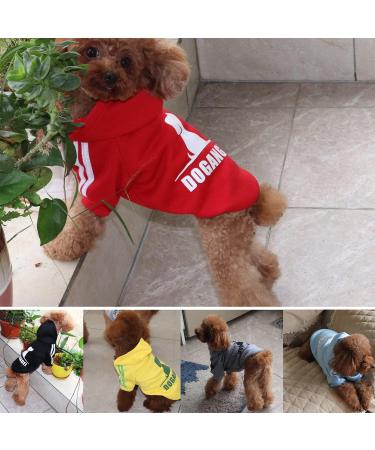 Fashion Dog Hoodie | Pure Cotton Sweatshirt for Small & Medium Dogs | Stylish Streetwear Outfit in Black/Red - Buy Online on GoSupps.com