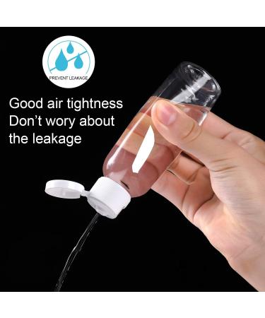 Set of 25 Clear 2oz Plastic Flip Cap Bottles for Travel - Refillable Cosmetic Containers for Shampoo, Soap, Lotion, Cream - 60ml Air Flight Travel Bottles - Buy Online on GoSupps.com