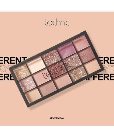 Technic Invite Only Eyeshadow Palette - 15 Blendable Shades | Highly Pigmented Glitters, Shimmers & Mattes | Pinks, Berries, Neutrals | 22.5g - Buy Online on GoSupps.com