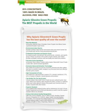 Apiario Silvestre Brazilian Green Bee Propolis Liquid Glycolic Extract - 3 Bottle Pack - Immune Support for Cold Symptoms - Official Distributor - Non-Alcoholic, Wax-Free, Sugar-Free - Buy Online on GoSupps.com