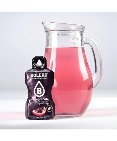 Bolero POMEGRANATE 24x3g | Sugar Free Juice Powder Sweetened with Stevia + Vitamin C | for Kids & Sports | Gluten Free Vega - Buy Online on GoSupps.com