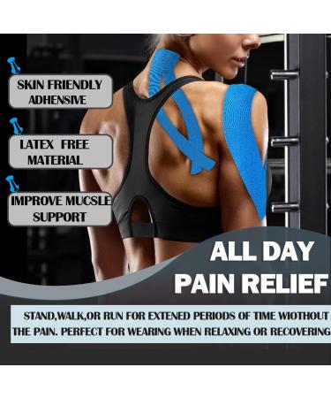 Kinesiology Tape 2" x 16.4ft - Waterproof Latex-Free Athletic Tape for Knee & Joint Pain Relief | Elastic Therapeutic Sports Tape for Improved Circulation & Muscle Support - Buy Online on GoSupps.com