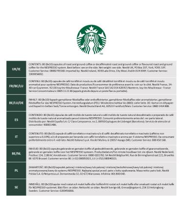 Buy Starbucks Blonde Espresso Roast by Nespresso 80 Coffee Capsules (8 Pack) - Bright & Flavorful - Buy Online on GoSupps.com