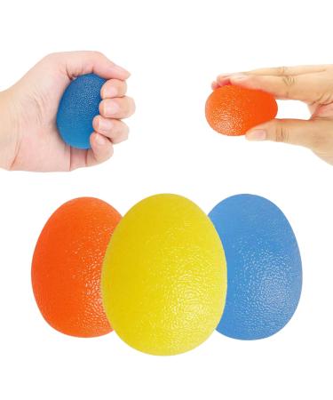ICOUVA Gel Hand Balls 3PCS Therapy Exercise Gel Squeeze Balls for Arthritis Hand Finger Grip Strengthening and Stress Relief