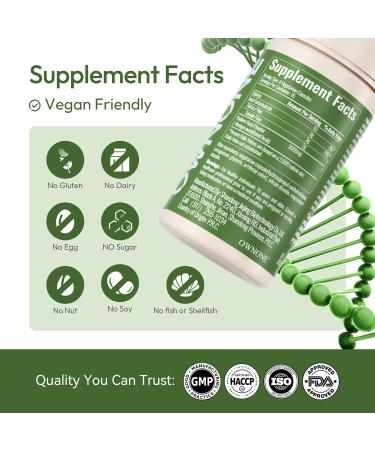 OWNONE Psyllium Husk Capsules, Natural Fiber Supplement for Women & Men, 3000mg Psyllium Husk Powder per Serving, Vegan Colon Cleanser, Fiber Capsules for Overall Digestive Health, Easing Constipation - Buy Online on GoSupps.com