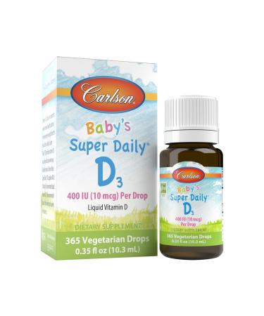 Carlson Labs Baby's Super Daily D3 10 mcg (400 IU) 0.35 fl oz (10.3 ml)