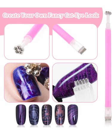 Cat Eye Magnet for Nails Double-head Nail Magnet Pens 4.7inch Nail Magnet Stick for Cat Eye Gel Nail Polish Home DIY Salon Studio Women - Buy Online on GoSupps.com