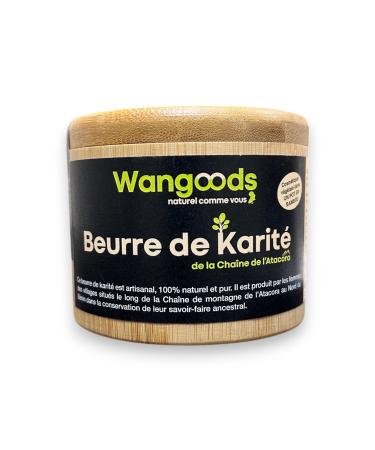 Pure Shea Butter Wangoods 180 g - 100% Natural Native to Atacora Benin No Additives or Preservatives Eco-friendly Bamboo Pot