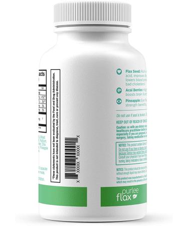 Purlee Flax Seed & Fiber Omega 3 6 9 - 120 Capsules | 120 count - Buy Online on GoSupps.com