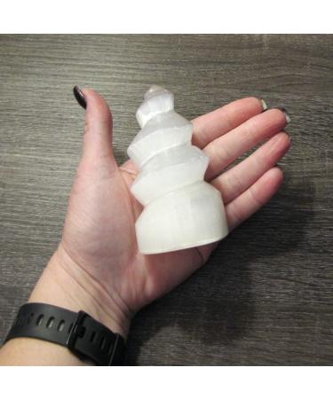 Clear Selenite Spiral Crystal Stone - Negative Energy Balance & Chakra Healing - Buy Online on GoSupps.com