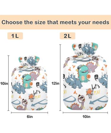 Naanle Dinosaur Cartoon Heat Bottle - 2L Transparent Hot Water Bottle for Pain Relief & Therapy - Ideal for Bed & Cold/Hot Use - Buy Online on GoSupps.com