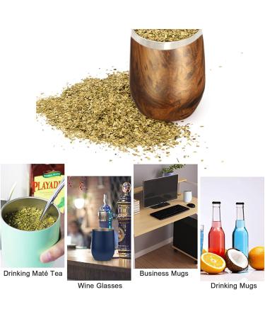 Yerba Mate service th Yerba Mate double paroi avec cuill re paille et brosse de nettoyage pour boisson Yerba Mate caf lait et jus marron 237 ml - Buy Online on GoSupps.com
