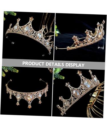 Beatifufu Crown Bridal Hair Accessories Wedding Hair Accessories Rhinestone Hair Accessories 15X15CM Golden - Buy Online on GoSupps.com