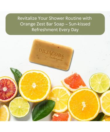 Dr Jacobs Naturals Pure Castile Bar Soap - 5 oz Citrus Crush Cocktail - Triple Milled Loofah Exfoliating Soap - Paraben Sulfate Gluten & GMO Free - Buy Online on GoSupps.com