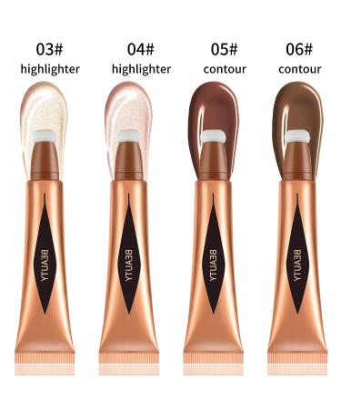 Boobeen Liquid Highlighter Contour Beauty Wand - Cream Bronzer Illuminator Stick with Cushion Applicator | 3D Face Makeup (06) - Buy Online on GoSupps.com