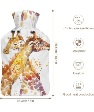 Hot Water Bottle with Lid - Giraffe Rubber Hot Water Bag for Pain Relief Cramps Foot Warmer & Therapy - Buy Online on GoSupps.com