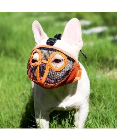 Jyhy Adjustable Muzzle for Flat-Nosed Dogs & Cats | Breathable Design for Bulldogs Pugs & More - Orange (28-43cm) - Buy Online on GoSupps.com