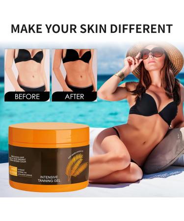 Funnaura Intensive Tanning Gel Fast Tanning Bronzing with Coconut Oil and Vitamin E for Sunbeds & Outdoor Sun - Buy Online on GoSupps.com