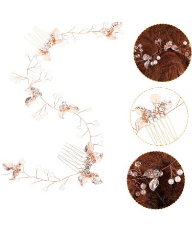 Beaupretty Comb wedding comb hairpiece bridal flower hair pin jewel headbands for women pearl headbands rhinestone hair vine gold hair pin hair comb accessory bride jewelry crystal Gold - Buy Online on GoSupps.com