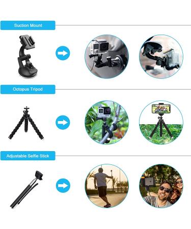 Artman Action Camera Accessories Kit for GoPro Hero 11-5 Black - 58-in-1 Bundle Set with Head Chest Strap, 360 Wrist Strap, Bike Mount, Suction Cup & Floating Grip - Buy Online on GoSupps.com
