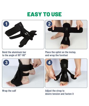 Fhmidic Night Splint for Plantar Fasciitis & Achilles Tendonitis Relief - Adjustable Brace for Women & Men | Comfortable Foot Drop Solution - Buy Online on GoSupps.com