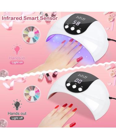UV Nail Lamp 54W UV Lamps for Gel Nails Nail Dryers Nail UV Lamp Led Nail Lamp with 3 Timer Auto Sensor LCD Screen USB Plug Gel Nail Nail Dryer Led Gel Nail Lamp Curing Lamp for Home Salon 19.5*13-White - Buy Online on GoSupps.com