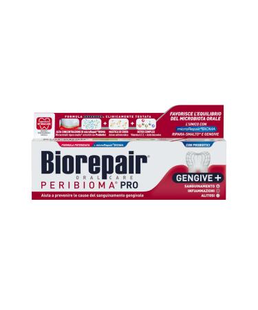 Biorepair Biorepair Peribioma Pro Gengive+ Toothpaste 12 x 75 ml Boxes for Normal Oral Microbiota Prevents Gum Bleeding and Protects from Gingival Plaque