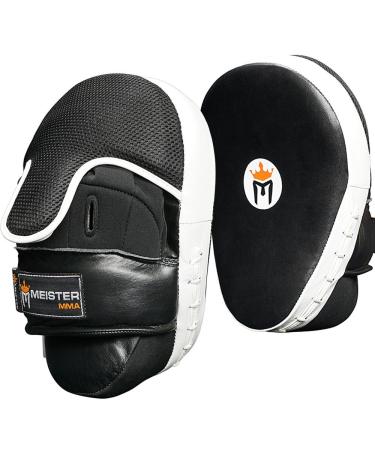 Meister Cowhide Leather Curved Focus Mitts w/Wrist Support (Pair)