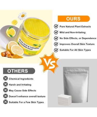 Turmeric Cleansing Pads - 50X2 PCS | Powerful Turmeric Acid Pads for Radiant Skin | International Shipping Available - Buy Online on GoSupps.com