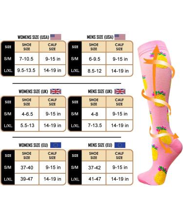 Shop Actinput Compression Stockings for Men & Women - 4 Pairs Colorful Support Socks for Sports Travel & Nursing - Rosa L-XL - Buy Online on GoSupps.com