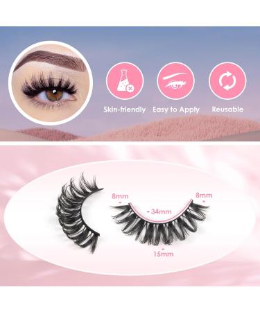 Glowing Win 3D False Eyelashes - Russian Strip D Curl Lashes | 10 Pairs Reusable Mink Lashes | Fluffy Fake Eyelashes - Buy Online on GoSupps.com