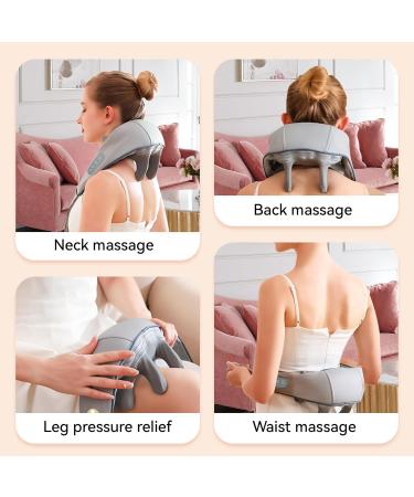 Onenine Shiatsu Neck & Shoulder Massager with Heat | 3D Deep Tissue Relief | 6 Silicone Heads for Muscle Pain Relief - Buy Online on GoSupps.com