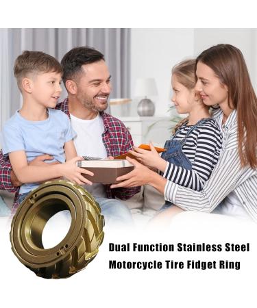 Shop Tire Profile Spinner Ring | Rotating Mechanical Jewelry for All Ages - Stainless Steel Gold - Buy Online on GoSupps.com