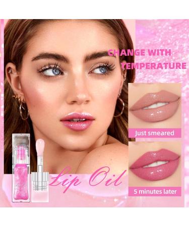 Petansy Magic Color Changing Lip Oil V2 - Shimmery Glitter Lip Gloss Set | High Shine Long Lasting & Moisturizing | Pack of 2 - Buy Online on GoSupps.com