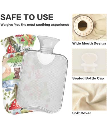 Buy Naanle Hot Water Bottle with Cover - Forest Fox & Bear Design | 1L Heat Bottle for Back Pain Relief Hand & Foot Warmer Neck Warmth & Cold Therapy - International Shipping Available - Buy Online on GoSupps.com
