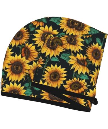 Sunflower Coral Velvet Dry Hair Cap | Ideal for Home Travel Pool Parties & Baths - Quick Drying & Stylish - Buy Online on GoSupps.com