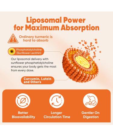 Liposomal Turmeric Curcumin and Ginger Supplement Softgels 2000mg, 95% Curcuminoids, Organic Turmeric Root Extract with Black Pepper for Superior Absorption, Plus Lutein Zeaxanthin, Non-GMO, 120 Pills - Buy Online on GoSupps.com