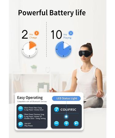 3D Sleep Mask Bluetooth Wireless Music Eye Mask - Small Size | Weighted Eye Sleep Mask for Blackout Sleeping | Valentines Gifts - Pack of 1 - Buy Online on GoSupps.com