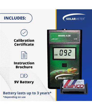 Solarmeter Model 6.2R Reptile UVB Lamp Meter Handheld Digital UVB Radiometer and Light Bulb Tester for Terrarium & Outdoor Activities 0-1999 W/cm2 UVB Made in USA - Buy Online on GoSupps.com