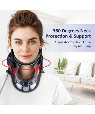 Ininosnp Neck Support Device - Adjustable Cervical Spine Traction with Airbag 360 Protection Height Adjustable - Color: Bianco - Buy Online on GoSupps.com