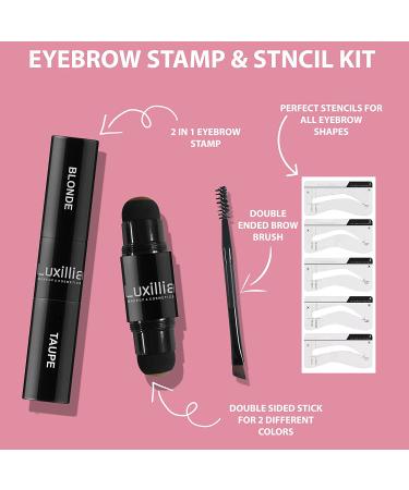 Luxillia Eyebrow Stamp Stencil Kit: Dual-Color, Waterproof, Sweatproof - Blonde + Taupe - Buy Online on GoSupps.com