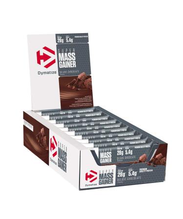 Dymatize Super Mass Gainer Bar Deluxe Chocolate - High Protein Weight-Gainer Bar + Whey and Casein Protein Chocolate Deluxe