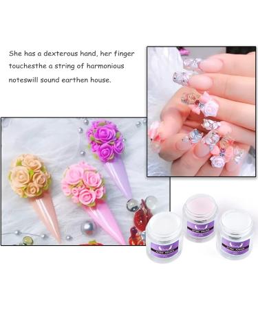 Acrylic Nail Kit for Beginners - White Pink Clear Acrylic Powder and Liquid Set for Nail Extension and Carving - Includes Acrylic Nail Brush - Perfect for Home Use - Buy Online on GoSupps.com
