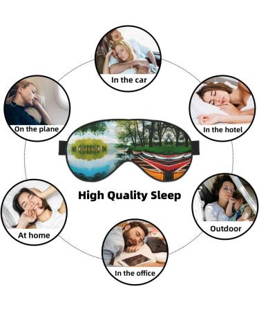 Lake with Boats Canoes Eye Mask | Soft Breathable Travel Sleep Patch for Relaxation - Buy Online on GoSupps.com