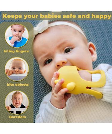 Buy Hippo Never Drop Silicone Baby Teething Toys | Suction Hand Pacifier & Chewing Toy for Infants 0-12 Months | Perfect Car Seat Toy for Newborns (Yellow) - Buy Online on GoSupps.com