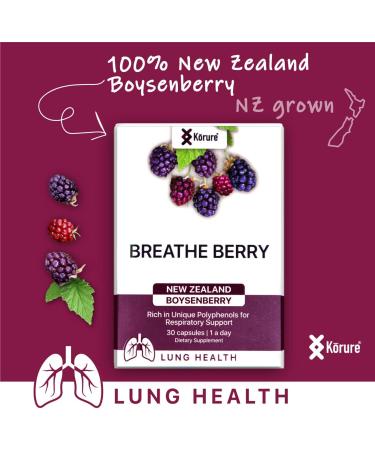 K rure Breathe Berry - 100% New Zealand Boysenberry Extract for Lung & Cardio Health - Buy Online on GoSupps.com