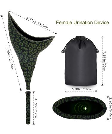 MVUOCR Female Urination Device - Reusable Portable Standing Up Pee Funnel with Extension Tube - Silicone Collapsible Splash-Proof Urinal for Travel, Outdoor Activities, Hiking, Climbing - Black Flower - Buy Online on GoSupps.com